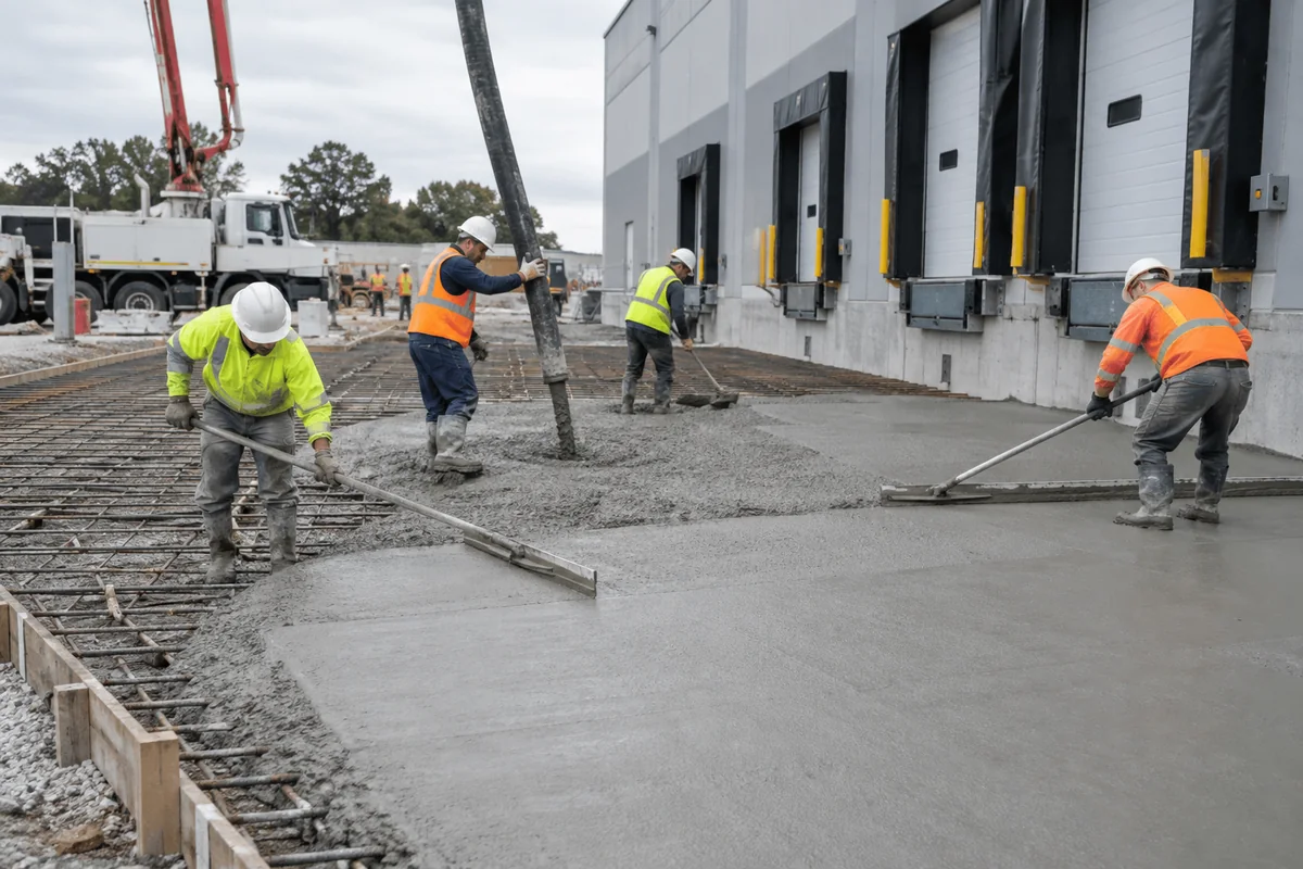Concrete Parking Lots and Loading Areas active worksite overview in Fredericton